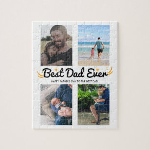 4 Foto Collage Geschenk für Vater Personalisiert C Puzzle