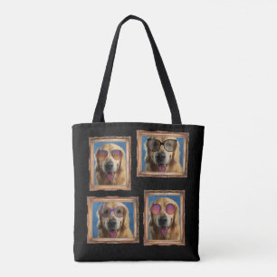 4 Foto Collage Gold Frame Hunde Familie