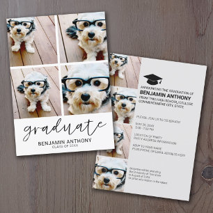 4 Foto Collage Graduate Script - Graduierungsparte Einladung
