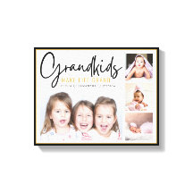 4 Foto Collage Grandkids machen lebensgroßes Zitat