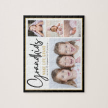 4 Foto Collage Grandkids machen lebensgroßes Zitat