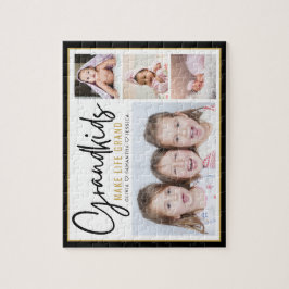 4 Foto Collage Grandkids machen lebensgroßes Zitat Puzzle