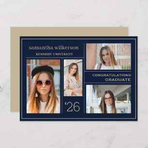 4 Foto Collage Gratulation Graduate Mitteilungskarte