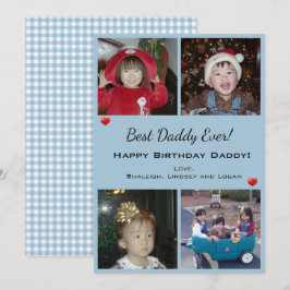 4 Foto Collage Happy Geburtstag Bester Vater je Ka Feiertagskarte