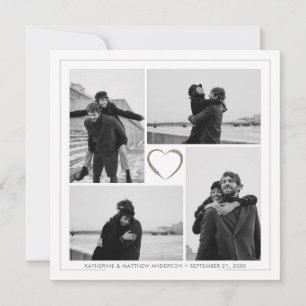 4 Foto Collage Hochzeitsjubiläum Name & Datum Ankündigung