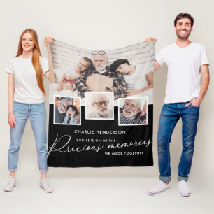4-Foto-Collage Kostbare Erinnerungen Gedenk-Tribut Fleecedecke
