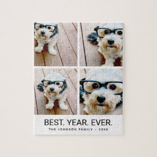 4 Foto-Collage Minimalist - Bestes Jahr ever schwa Puzzle