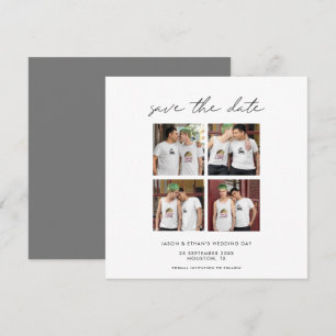 4 Foto Collage Minimalistisch Moderne Drehbuch Gra Save The Date