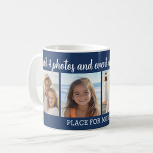 4-Foto-Collage mit 2 Textzeilen - Party Kaffeetasse