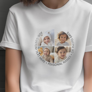 4 Foto-Collage mit Krümmung Benutzerdefinierter Te T-Shirt