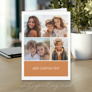 4-Foto-Collage mit modernem Textblock Karte