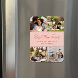 4 Foto Collage Muttertagsgeschenk Magnet<br><div class="desc">Benutzerdefinierter Muttertagmagnet personalisiert mit Ihren Fotos und Texten. Dieses moderne minimalistische Design verfügt über ein Foto-Collage-Layout für 4 quadratische Instagram-Fotos und ein handgeschriebenes Style-Skript, das "Beste Mama je - Muttertag" ausliest oder mit einer eigenen speziellen Nachricht versehen ist. Verwenden Sie die Designtools, um die Hintergrundfarbe zu ändern, mehr Fotos hinzuzufügen,...</div>