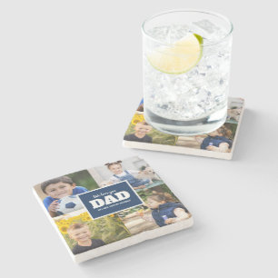 4 Foto Collage Navy Blue Vater Wir Liebe Sie Vater Steinuntersetzer