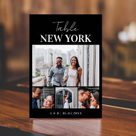 4 Foto Collage Reiseziel Hochzeit Tischnummer