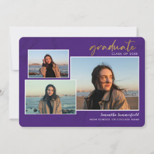 4 Foto Collage Script Grad 2022 Lila Abschluss Ankündigung