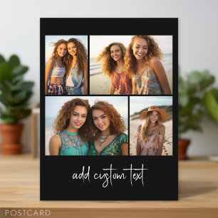 4 Foto Collage - Sie können die schwarze Farbe änd Postkarte