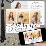 4 Foto Collage Simple Modern Script Abschluss Einladung<br><div class="desc">Teilen Sie die Freude an einer High School oder Uni-Abschluss und laden Sie Familie und Freunde ein, mit diesen maßgeschneiderten 4 Foto Collage Schwarz-Weiß-Einladungen zu feiern. Alle Bilder und Texte sind einfach zu personalisieren. (IMAGE PLACEMENT TIP: Eine einfache Möglichkeit, ein Foto genau so zu zentrieren, wie Sie es gewollt haben,...</div>
