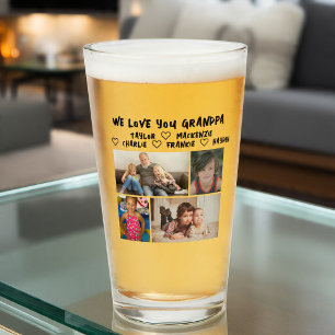 4-Foto-Collage und personalisierter Text Foto-Gesc Glas