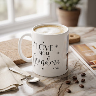 4 Foto-Collage und Text personalisierte Vorlage Kaffeetasse