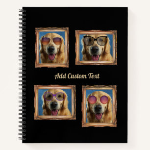 4 Foto-Collage Vintage-Rahmen Hunde Haustiere Fami Notizbuch