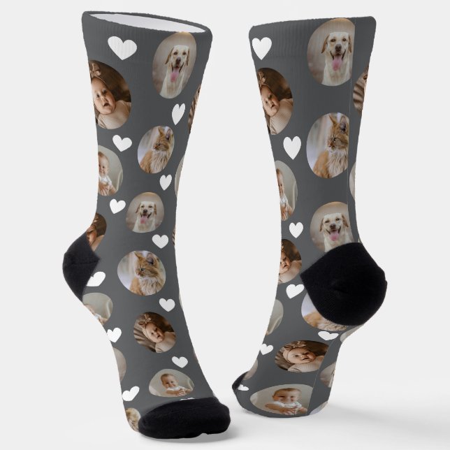 4 Foto-Collage Vorlage Mach dein eigenes Spaß Socken (Gewinkelt)