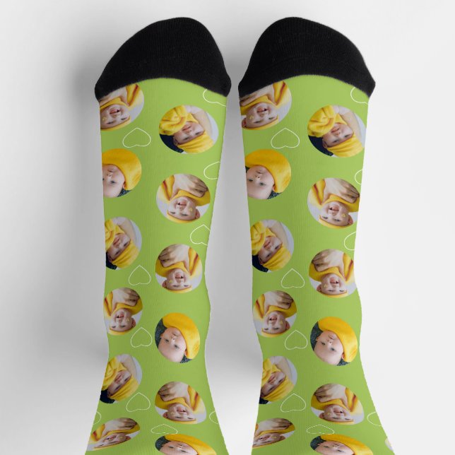 4 Foto-Collage Vorlage Mach dein eigenes Spaß Socken (Oben)