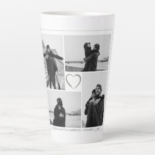 4 Foto Collage Wedding Anniversary Name & Datum Milchtasse
