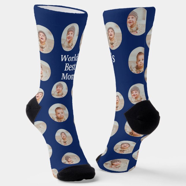 4 Foto Collage Weltbeste Mutter Socken (Gewinkelt)