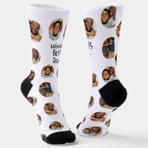 4 Foto Collage Welten Bester Vater Socken