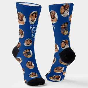 4 Foto Collage Welten Bester Vater Socken