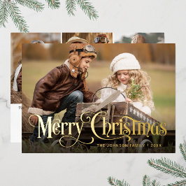 4 FOTO Einfach elegant Sparkle Weihnachten Folien Feiertagskarte