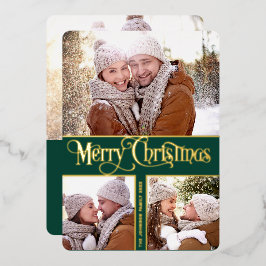 4 FOTO Einfach elegant Sparkle Weihnachten Folien Feiertagskarte