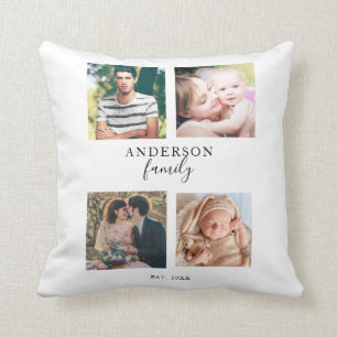 4 Foto Family Collage Handschrift Square Bilder Kissen