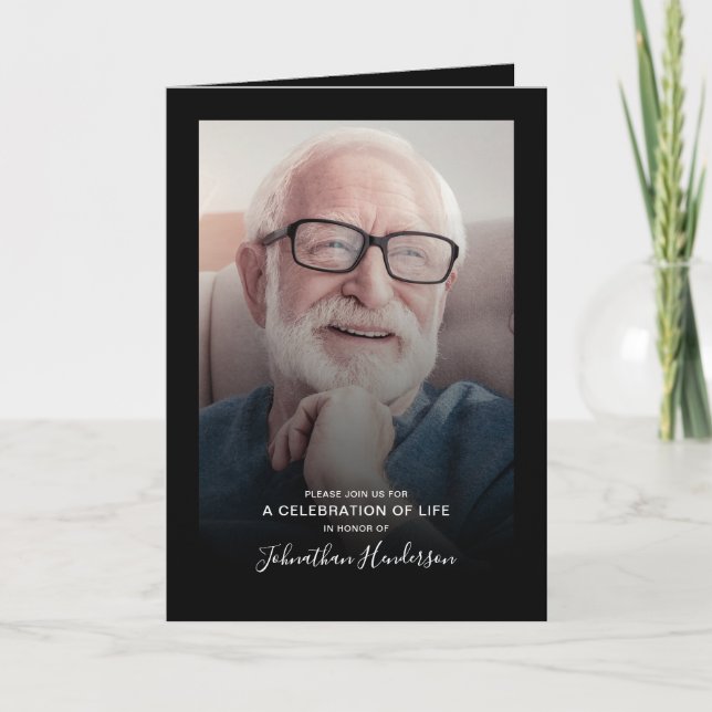 4-Foto-Feier zum Leben/Beerdigung/Gedenkfalle Einladung (Vorderseite)