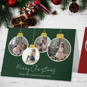 4-Foto-Frohe-Weihnachten-Christbaumkugel-Photokart Dankeskarte