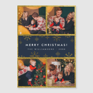 4 Foto Frohe Weihnachten Festivals Gold Foil & S Magnetkarte