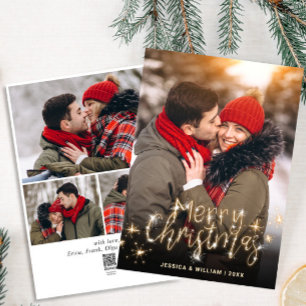 4 FOTO Frohe Weihnachten Gold Sparkle Gruß Holi