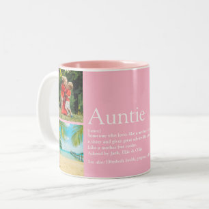 4 Foto Girly Pink Fun Beste Tante je Definition Zweifarbige Tasse