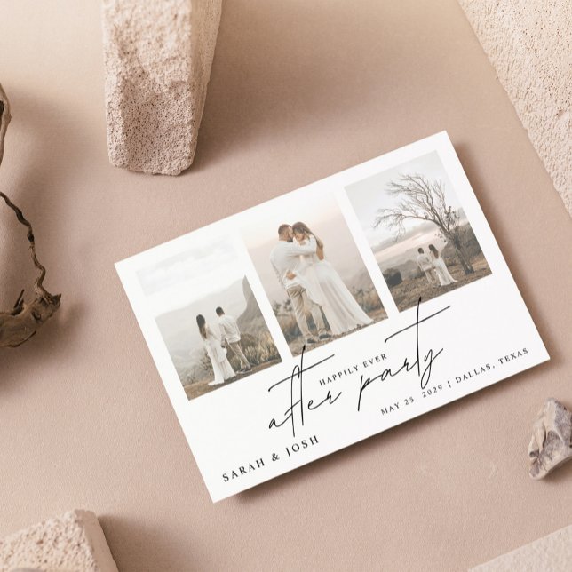 4 Foto glücklich je nach Hochzeit des Party Ankündigung (Our Fairy Tale Continues... Join Us for Our Happily Ever After Party! 🌟🍾)