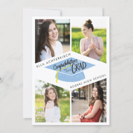 4 Foto Graduation Cap Ankündigung und Einladung