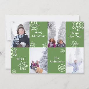 4 Foto Grüner Hintergrund - Weihnachtskarte Einladung