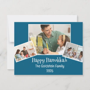 4 Foto Hanukkah Familienurlaubskarte Feiertagskarte
