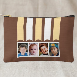 4 Foto hinzufügen Name weiß braun pfirsich Zubehörtasche