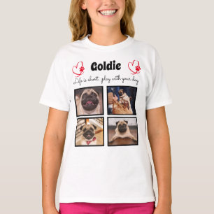 4-Foto-Hundehalsband-Collage - benutzerdefinierte T-Shirt