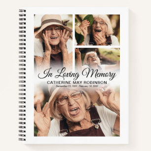 4 Foto in Love Memory Funeral Gästebuch Notizbuch