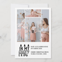 4 Foto in meiner frohen Schwangerschaft Weihnachte Feiertagskarte