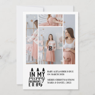 4 Foto in meiner frohen Schwangerschaft Weihnachte Feiertagskarte