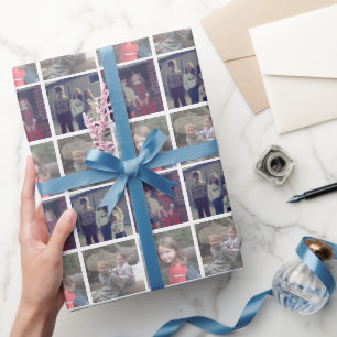 4-Foto-Instagram-Collage mit weißem Rand Geschenkpapier