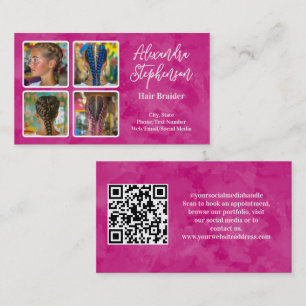 4 Foto Instagram Haar Flechterin Flechten QR Code Visitenkarte