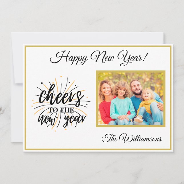 4 Foto-Karte zum Jahreswechsel - Frohes Neues Jahr Einladung (Vorderseite)